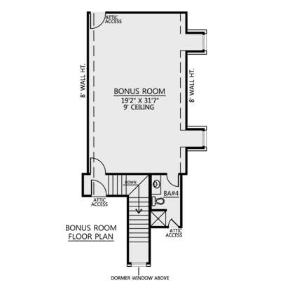 Bonus Room for House Plan #4534-00154