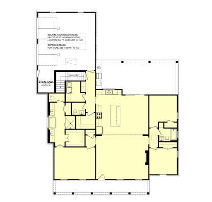 Main Floor w/ Basement Stairs Location for House Plan #041-00421