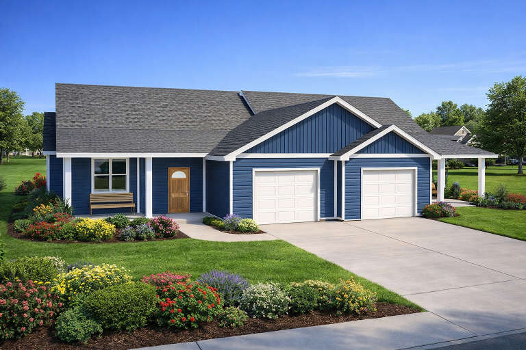House Plan House Plan #35091 Angled Front Elevation