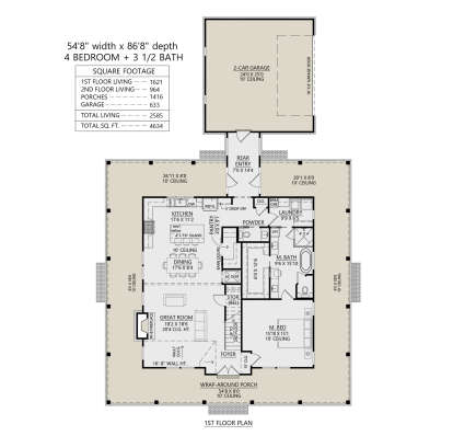 Main Floor  for House Plan #4534-00155