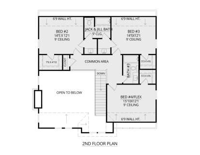 Second Floor for House Plan #4534-00155