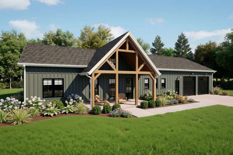 House Plan House Plan #35099 Angled Front Elevation 