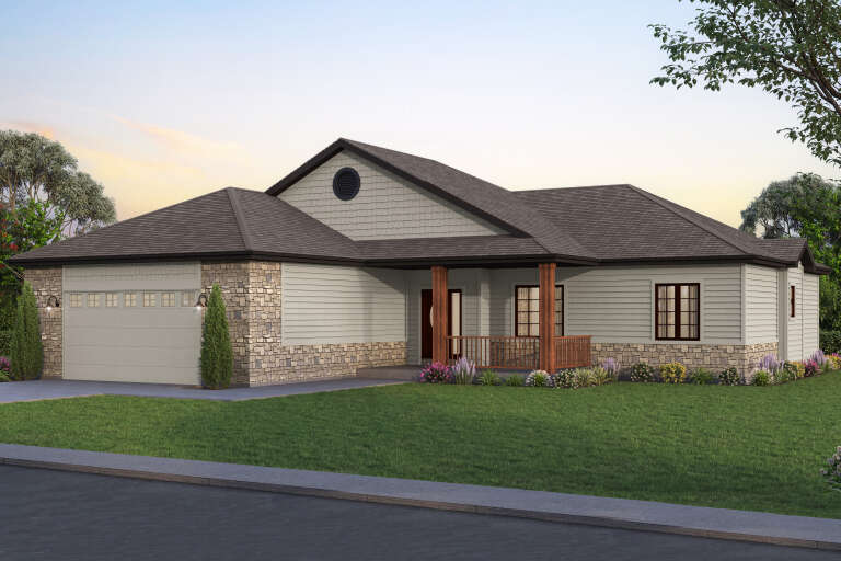 House Plan House Plan #35110 Angled Front Elevation