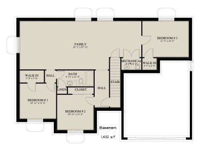 Basement for House Plan #2802-00485