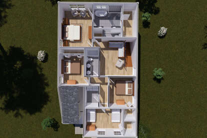 Overhead Second Floor for House Plan #4848-00571