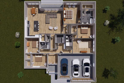 Overhead First Floor for House Plan #4848-00574