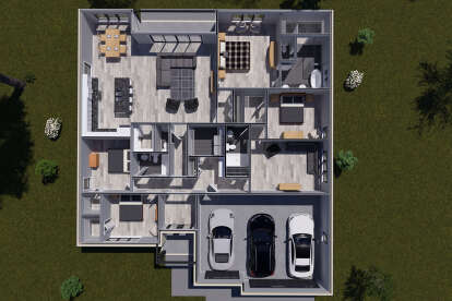 Overhead First Floor for House Plan #4848-00575