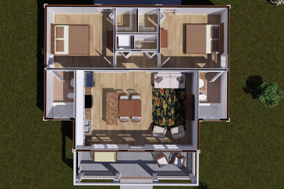 Overhead First Floor for House Plan #4848-00576