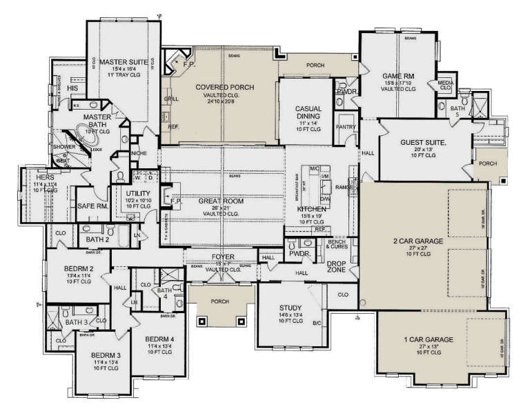 House Plan House Plan #35143 Drawing 1