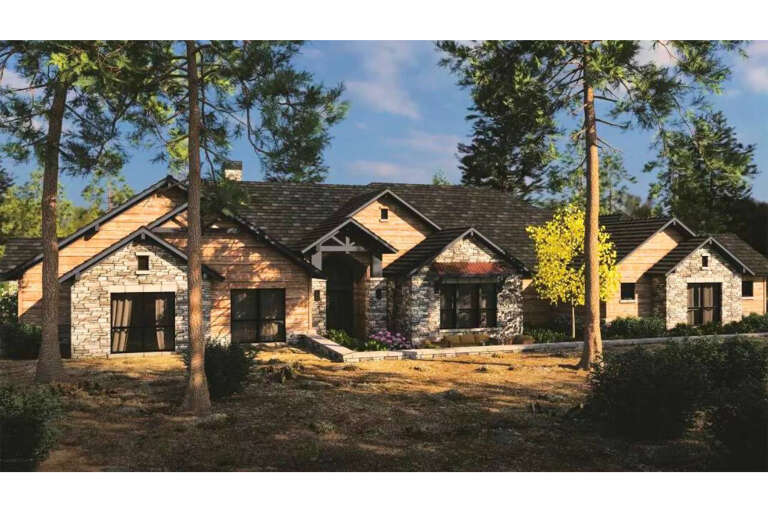 House Plan House Plan #35144 Angled Front Elevation
