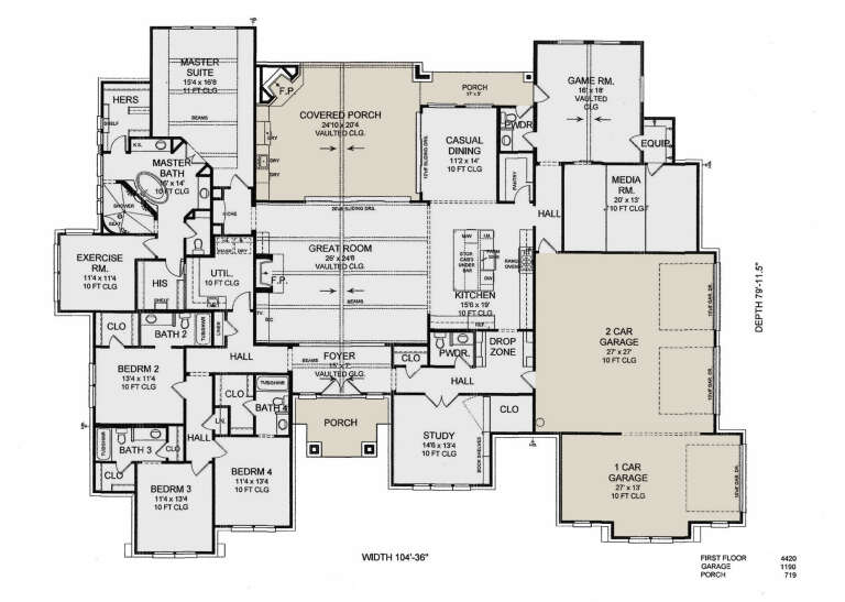 House Plan House Plan #35145 Drawing 1