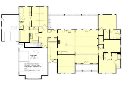 Main Floor w/ Basement Stairs Location for House Plan #041-00422