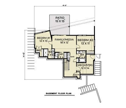 Basement for House Plan #2464-00225
