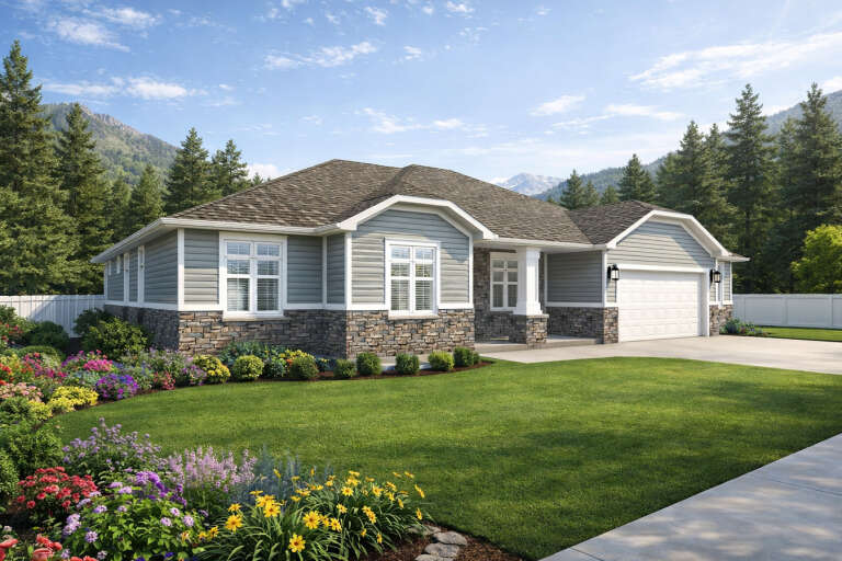 House Plan House Plan #35161 Angled Front Elevation