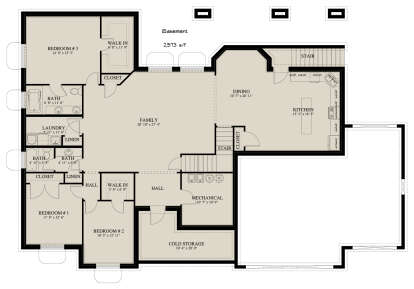 Basement for House Plan #2802-00490