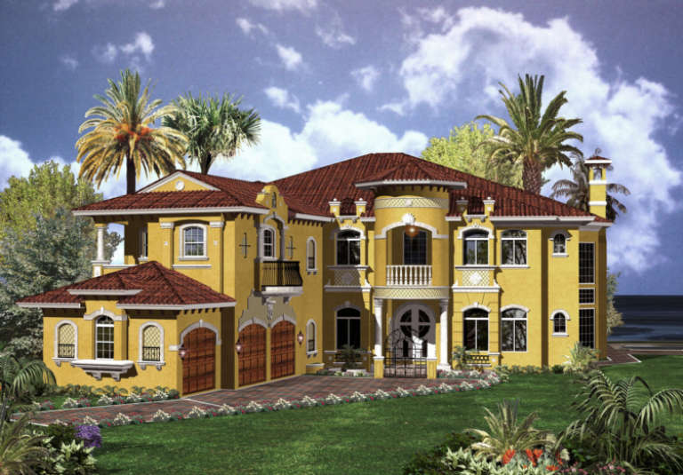 Florida House Plan #168-00090 Elevation Photo