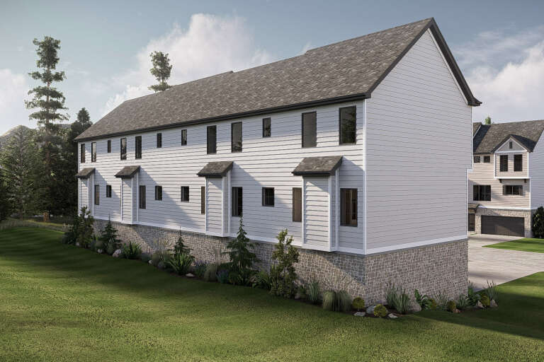Craftsman Fourplex Plan - 1,237 Square Feet, 2 Bedrooms, 2.5 Bathrooms ...