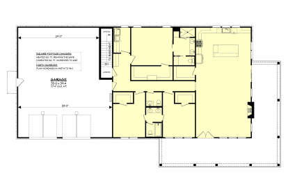 Main Floor w/ Basement Stairs Location for House Plan #041-00423