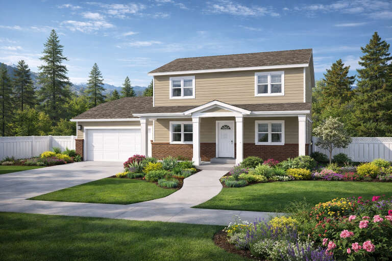 House Plan House Plan #35187 Angled Front Elevation
