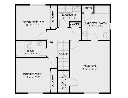 Second Floor for House Plan #2802-00500