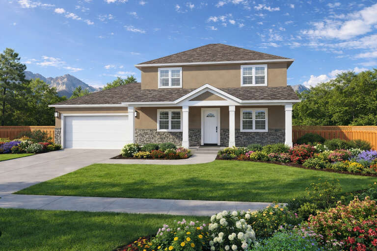House Plan House Plan #35188 Angled Front Elevation