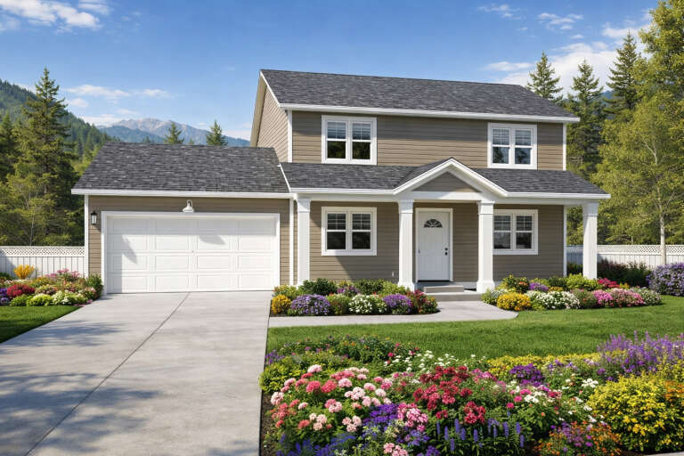 House Plan House Plan #35197 Angled Front Elevation 