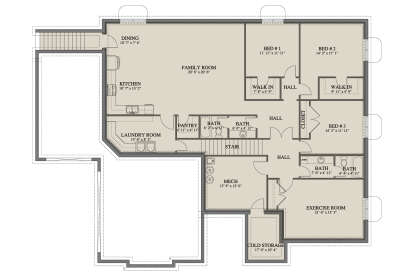 Basement for House Plan #2802-00503