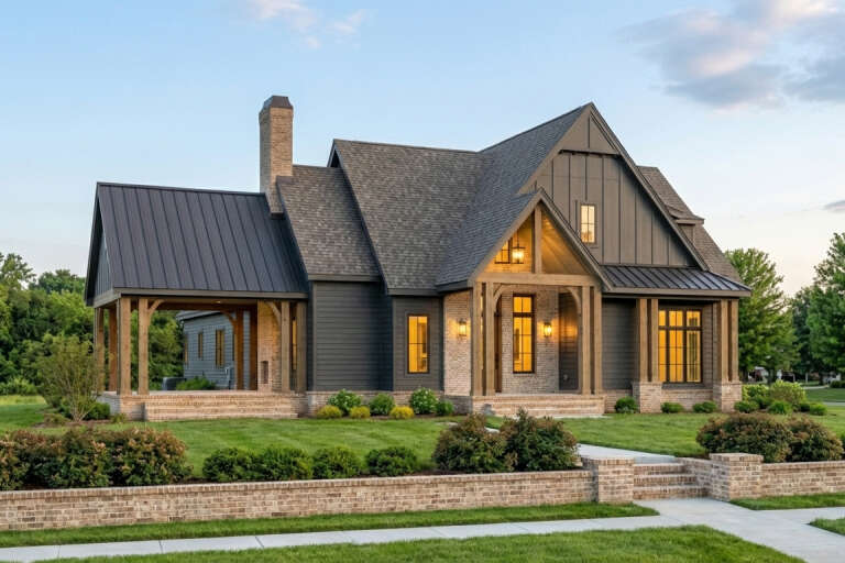 House Plan House Plan #35200 Angled Front Elevation 