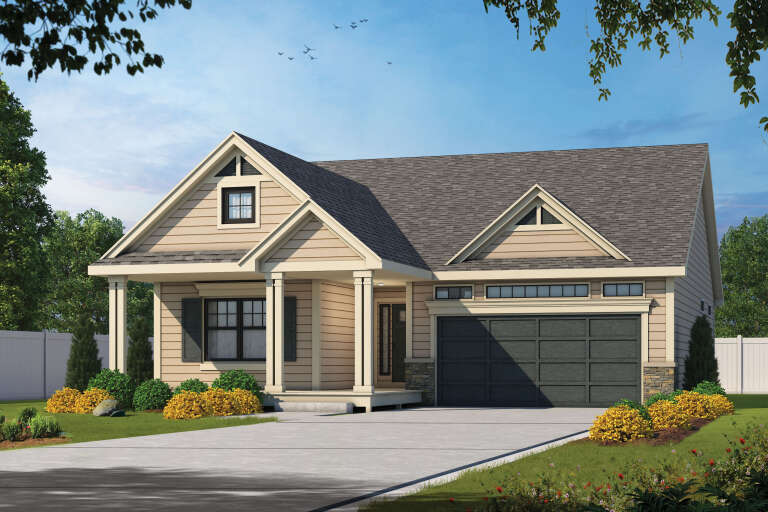 House Plan House Plan #35205 Angled Front Elevation 