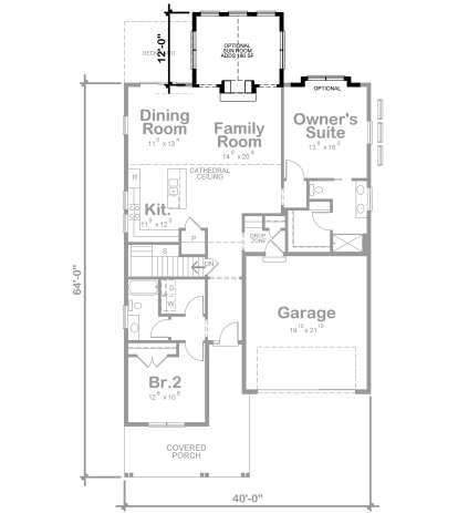 Alternate Main Floor Layout for House Plan #402-01867