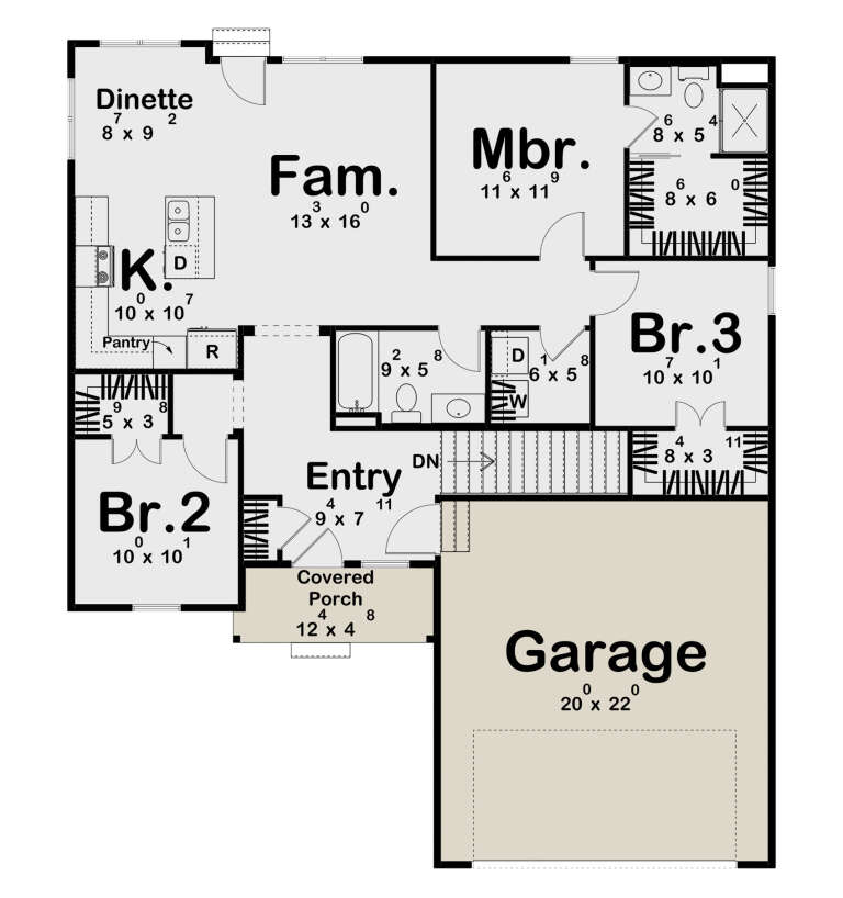 House Plan House Plan #35209 Drawing 1