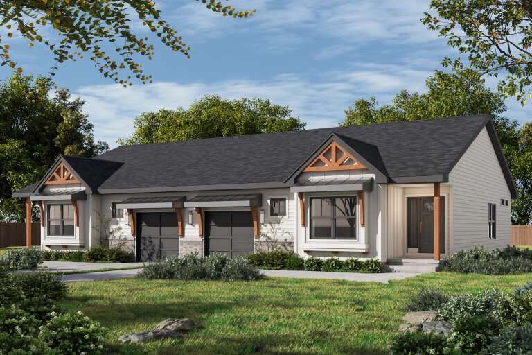 House Plan House Plan #35212 Angled Front Elevation 