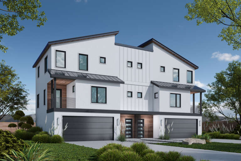 House Plan House Plan #35217 Angled Front Elevation 