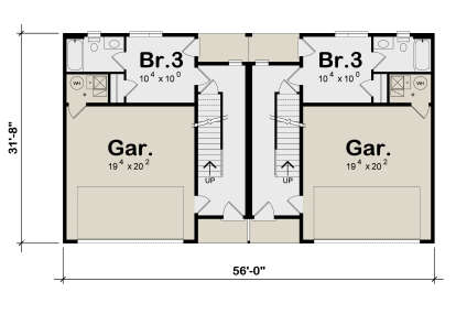 Basement/Garage Floor for House Plan #402-01872