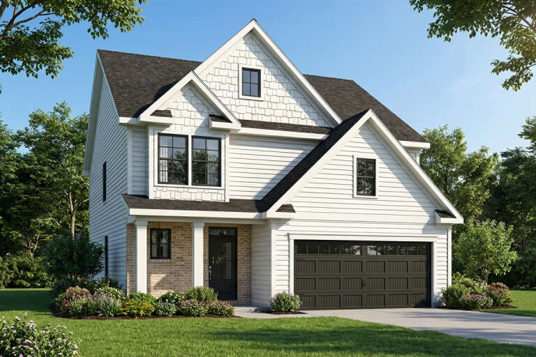 House Plan House Plan #35226 Angled Front Elevation 