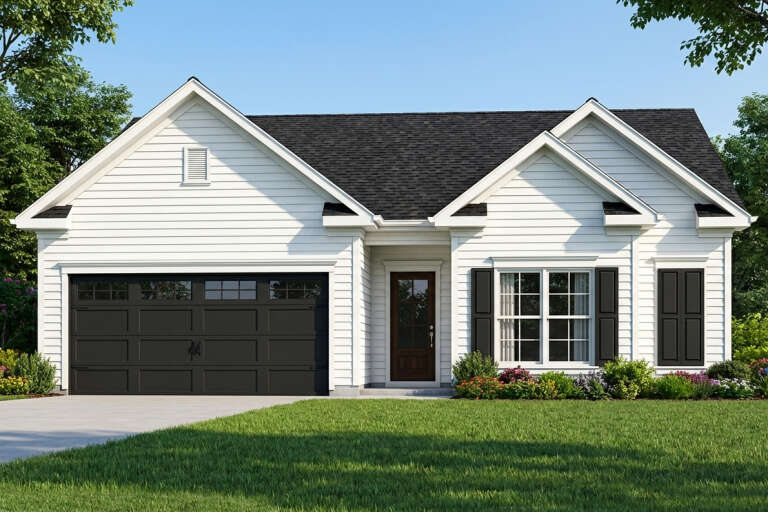 House Plan House Plan #35227 Angled Front Elevation 