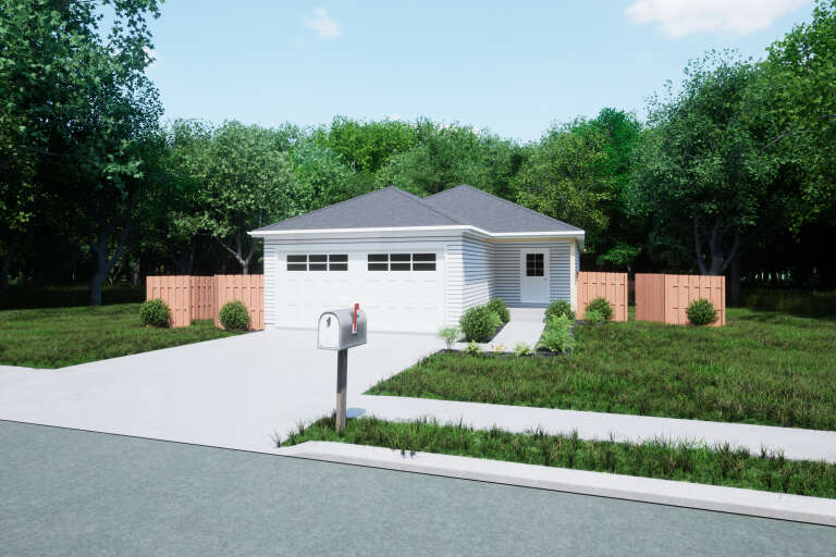 House Plan House Plan #35228 Angled Front Elevation 