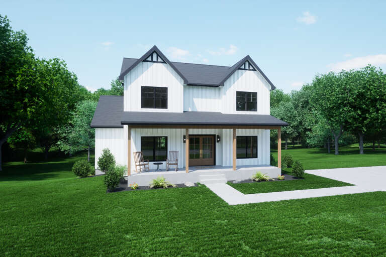House Plan House Plan #35231 Angled Front Elevation 