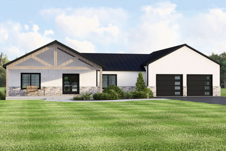 House Plan House Plan #35237 Angled Front Elevation 