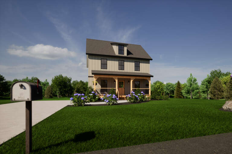 House Plan House Plan #35239 Angled Front Elevation 
