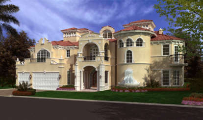 Florida House Plan #168-00096 Elevation Photo