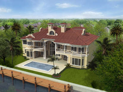 Florida House Plan #168-00096 Elevation Photo