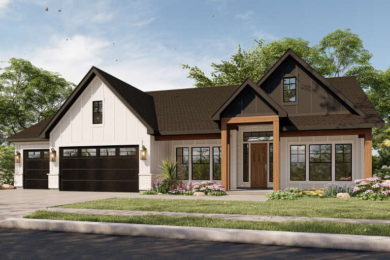 House Plan House Plan #35240 Angled Front Elevation 