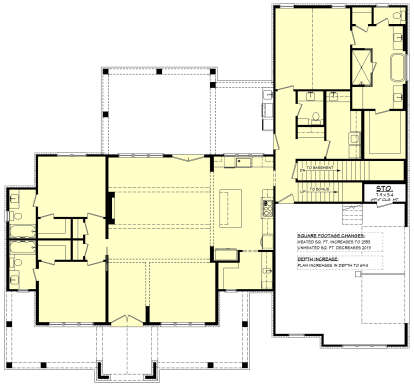 Main Floor w/ Basement Stairs Location for House Plan #041-00425