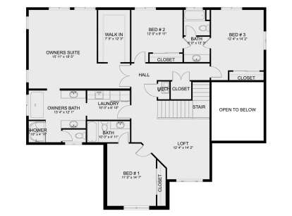 Second Floor for House Plan #2802-00504