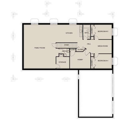 Basement for House Plan #2802-00505