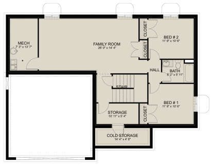 Basement for House Plan #2802-00508