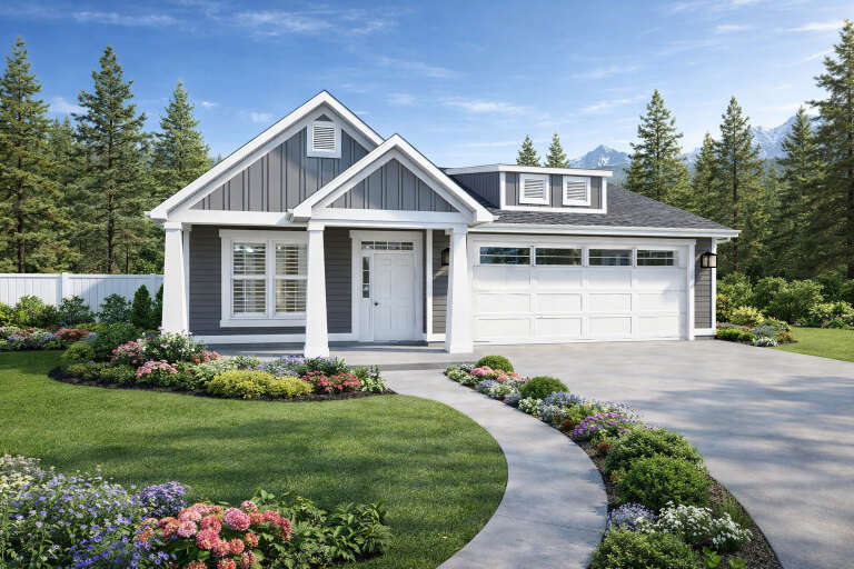 House Plan House Plan #35249 Angled Front Elevation 