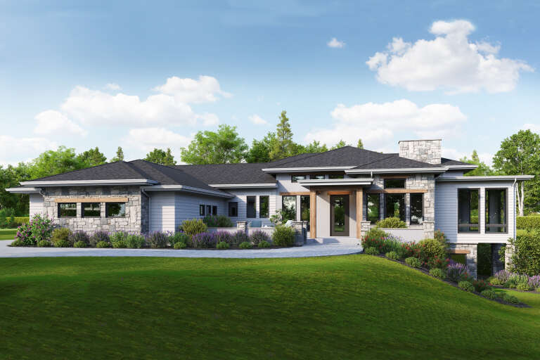 House Plan House Plan #35250 Angled Front Elevation 