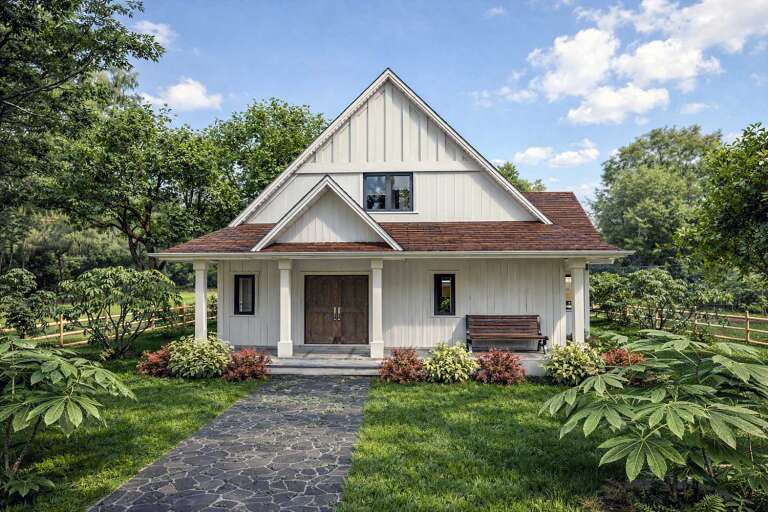 House Plan House Plan #35264 Angled Front Elevation